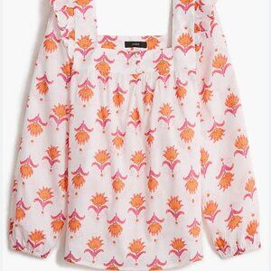 J Crew Factory Square Ruffle Top SIZE L